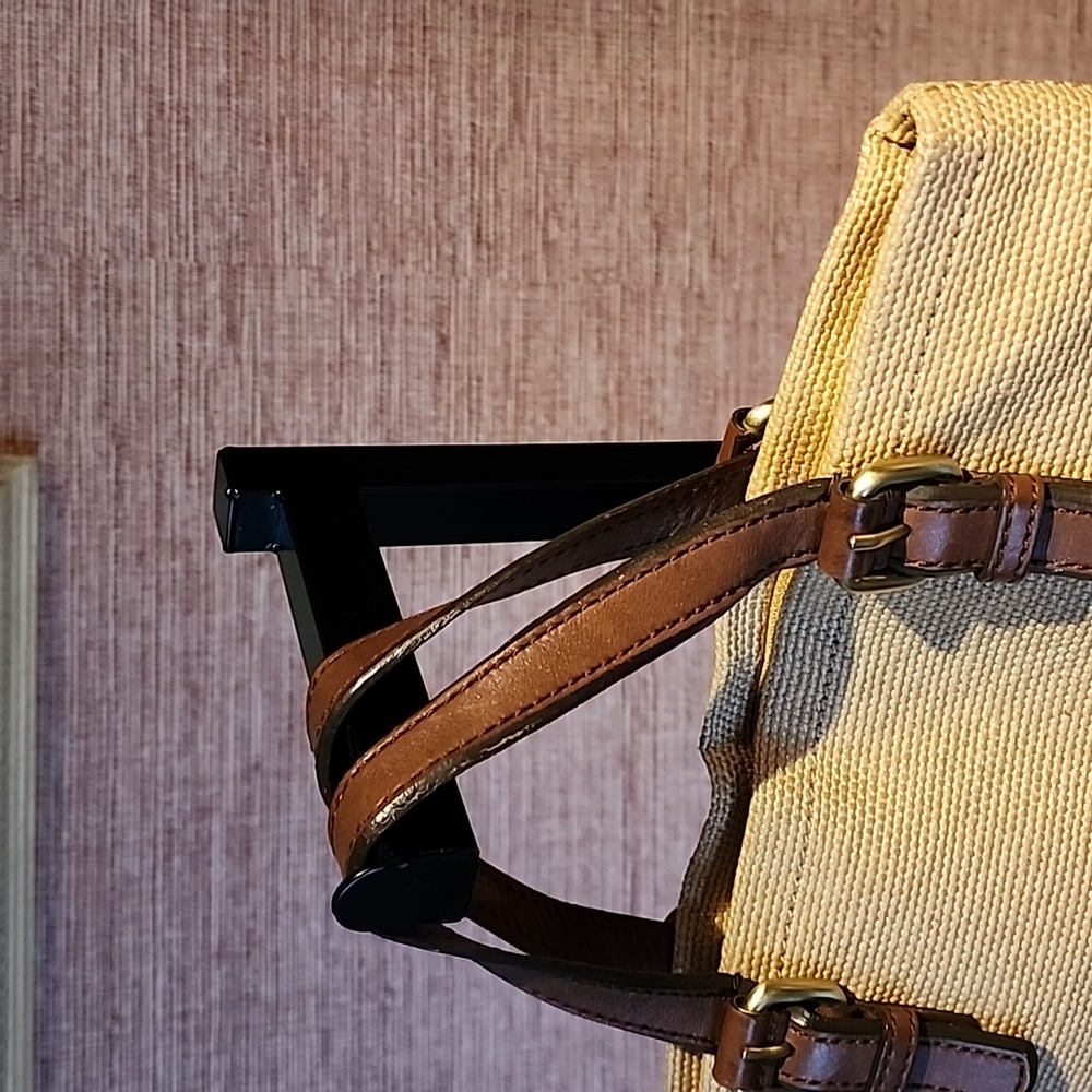 FOSSIL BURLAP AND LEATHER BAG - Picture 3 of 6